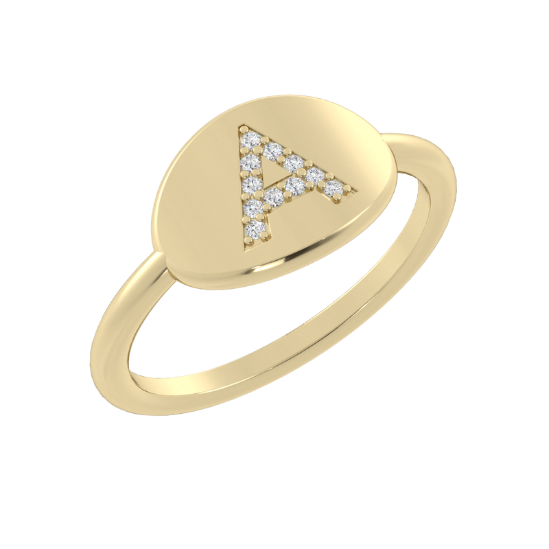 SIGNET INITIAL Ring-A – Brooklyn Jewelers